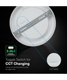 V-Tac 18W Ø22,5cm BACKLIT utanpåliggande panel - 3-i-1 CCT, CREE, 6 års garanti