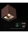 V-Tac 9W Solara vägglampa med sensor, CCT - IP65, PIR-sensor, Cortenfärgad, solcell, 3 ljusfärger