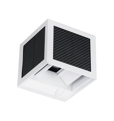V-Tac 9W LED solcellsvägglampa med sensor - CCT, IP65, vit, PIR-sensor