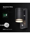GU10 vägglampa med PIR-sensor - IP44 utomhus, utan ljuskälla