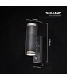 V-Tac GU10 vägglampa med PIR-sensor - Upp/ner-ljus, IP44 utomhus, svart, utan ljuskälla
