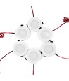 6-pack 12V downlight - 2,5W, rund, inkl. hålsåg och quick connector, för båt mm.