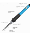 Lödkolv med justerbar temperatur - 60W, set inkl. hållare och 5 lödspetsar