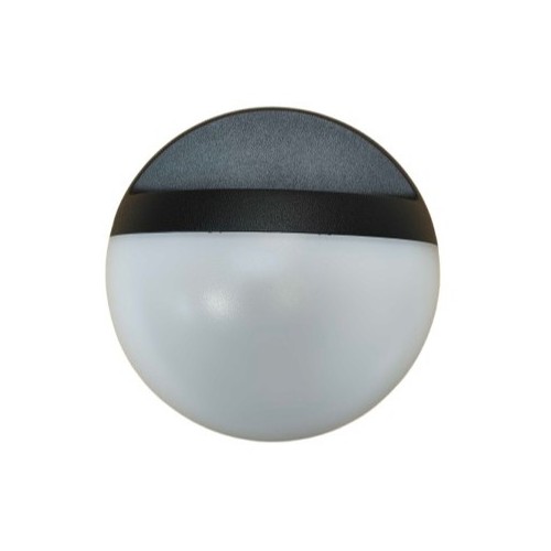 Outlet: 12W LED vägglampa - IP54 utomhus, rund, svart, inkl. ljuskälla