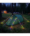 3m vitt rep med RGB-ljus - Med karbinhake, max 80kg belastning