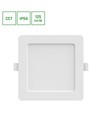 12W Dure 3 kvadratisk LED-taklampa - CCT, IP54, 14,5 x 14,5 cm, vit kant, 110 grader