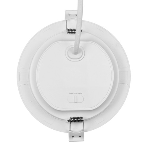 12W Dure 3 infälld panel - CCT, IP54, Ø14,5cm, vit kant, 110 grader, rund