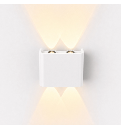 4W Luna upp/ned vägglampa - IP54 utomhus, CCT, 3 ljusfärger, vit, inkl. LED