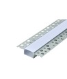 1m aluprofil för inspackling - Inkl. mjölkvitt lock, anodiserad