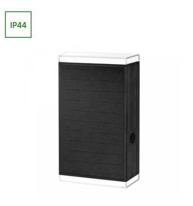 Lumina Dublo solcellsvägglampa, 3000K - 1800mAh, 16x10cm, svart kant, inkl. ljuskälla
