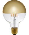 E27 4W dimbar LED-kronlampa - G95, Toppförseglad guld, 350lm, 2500K, filament globe