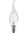 E14 1,5W dimbar LED-kronlampa med topp - C35, 140lm, 2500K, klart glas, filament