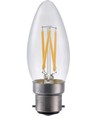 B22d 4W LED-kronljuslampa dimbar - C35, filament, klart glas, 2500K
