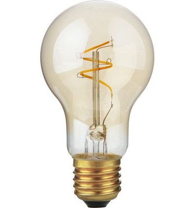E27 4,2W Slim Flex Filament dimbar LED-lampa - 470lm, A60, 2200K, Gold finish