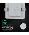 18W kvadratisk LED-panel för inbyggnad - CCT, Backlit, CREE-chip, 6 års garanti