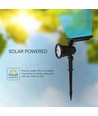1,54W Solcells-trädgårdsspotlight med spett - 5,5V, IP54, 3000K, 2200mAh batteri
