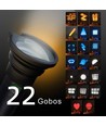 10W LED Foto effektljus handhållen - Multi-färg fotoljus med 22 Gobo-motiv / effekter