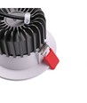 6W Ø9cm infälld spotlight dimbar RA90 - 12-24V, hål: Ø7,5 cm, mått: Ø9 cm, vit kant