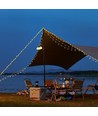 Campinglampa m. 10 meter ljusslinga - uppladdningsbar, IP64, vit