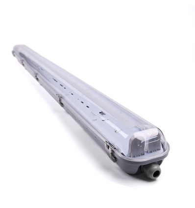 120cm Industriarmatur - För 2x 120cm T8 LED-rör, IP65 vattentät, genomkopplad
