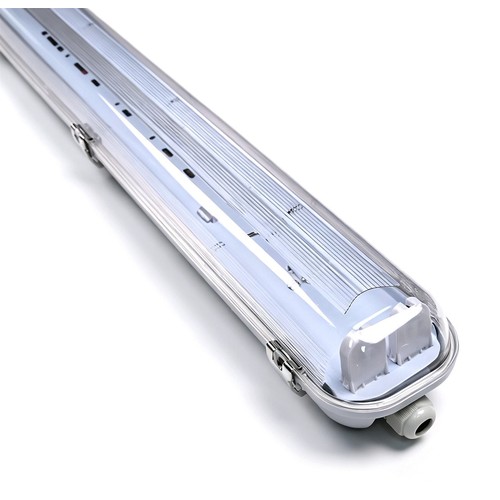 150cm Industriarmatur - För 2x 150cm T8 LED-rör, IP65 vattentät, överkopplingsbar
