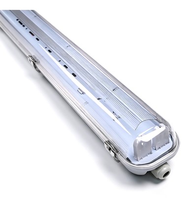 IP65 T8 LED armatur - Till 2x 120cm LED rör, IP65 vattentät, Trådbunden