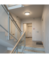 30W LED sensorlampa med nödbelysning - Justerbar watt/CCT, IP44, 3000lm, inbyggt batteri, vit kant