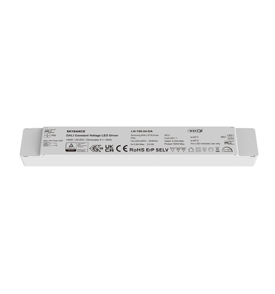 150W / 24V DC dimbar strömförsörjning - 6.25A, IP20, DALI2 + push dim, flicker free