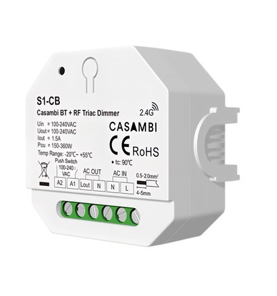 LEDlife rWave infälld dimmer - Casambi, RF, push-dim, LED-dimmer, för inbyggnad