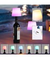 Laddningsbar RGB LED flasklampa - Vit, inkl. fjärrkontroll, IP54 utomhus
