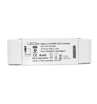 Zigbee RGBW-controller - Hue-kompatibel, 12V (120W), 24V (240W)