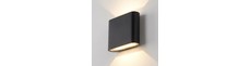 8W DuoLume vägglampa - Kvadrat, IP65, svart, upp/ner, inne/ute, inkl. ljuskälla
