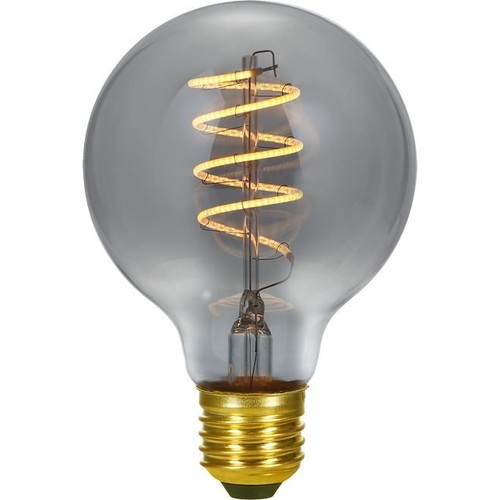 E27 4W dimbar LED filamentlampa - G80, Flex Globe, 2200K, rökfärgat glas