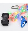 5m vitt rep med RGB-ljus - Med karbinhake, max 80kg belastning