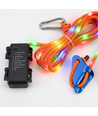 3m orange rep med RGB-ljus - Med karbinhake, max 80kg belastning