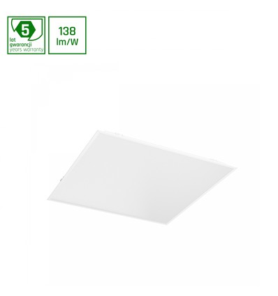 60x60 ALGINE LED-panel, 40W - Bakbelyst, IP44, 4000K, DALI, vit ram