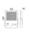 400W LED strålkastare - 170lm/W, 90° spridning, IP66, arbetslampa
