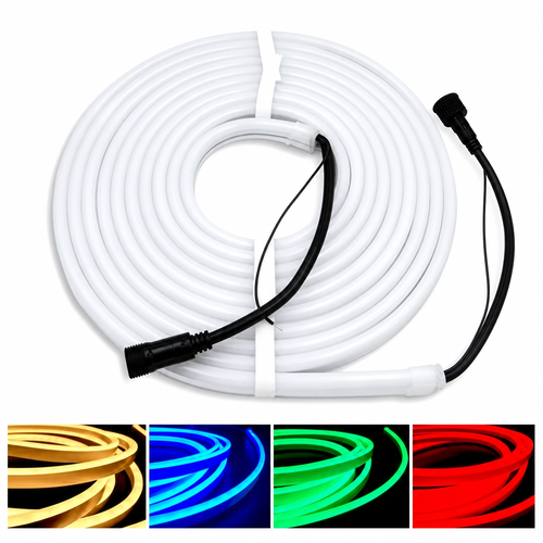 10m RGB+WW Neon Flex LED-strip - 24V, 16W/m, IP65, 3000K varmvit