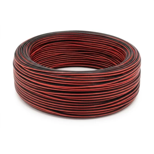 100m Kabel röd/svart - 2x0,35mm², 12V-24V, för LED-strip
