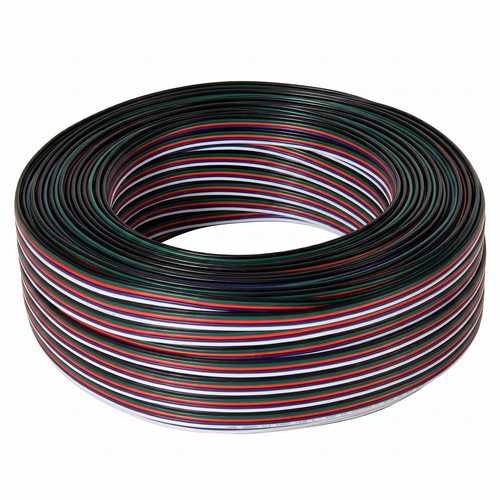 100m RGBW-kabel - 5x0,35mm², 12V-24V, för LED-strip