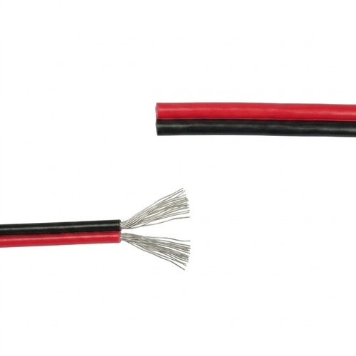 10m Kabel röd/svart - 2x0,35mm², 12-24V, för LED-strip