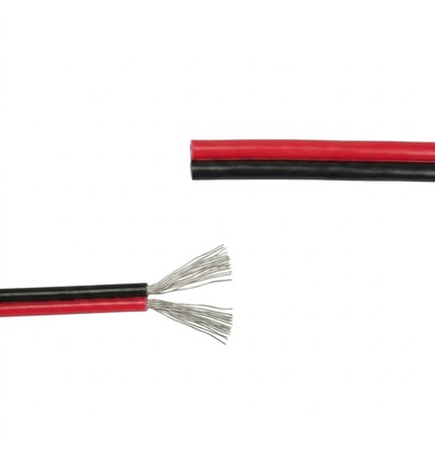 20m Kabel röd/svart - 2x0,35mm², 12-24V, för LED-strip