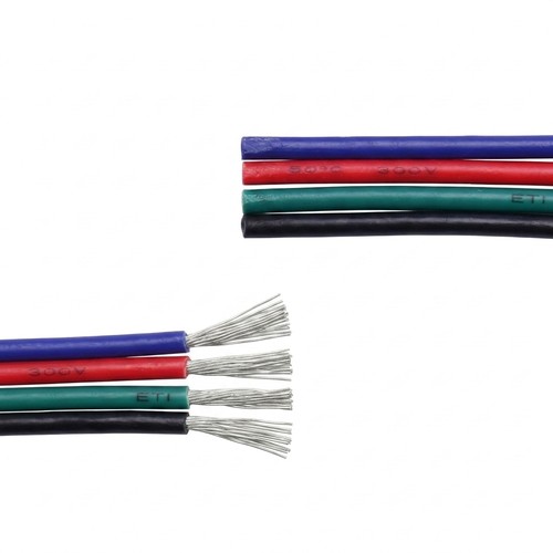 10m RGB Kabel - 4x0,35mm², 12-24V, för LED-strip