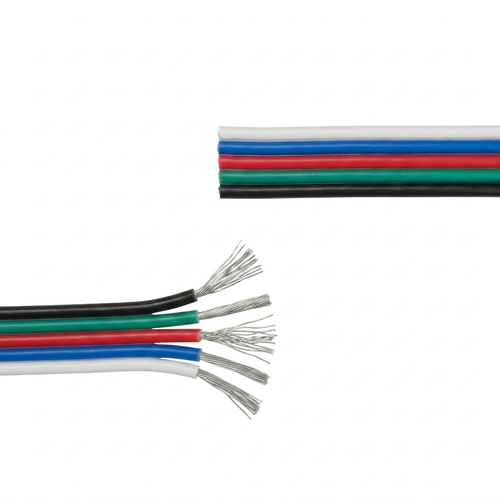 5m RGBW Kabel - 5x0,35mm², 12V-24V, för LED-strip