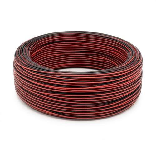 100m 1,2mm² kabel röd/svart - 2-ledare (16AWG), 12V-24V, för LED-strip