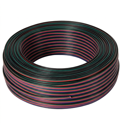 100m 1,2mm² RGB-kabel - 4-ledare (16AWG), 12V-24V för LED-strip