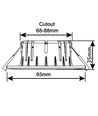 7W RA96 CCT + DimToWarm infälld spotlight för isolering - dimbar, Hål: Ø6,8 cm, Mått: Ø9,3 cm, guld