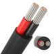 5m Kabel röd/svart, svart rund - 2x0,35mm², 12V-24V, för LED-strip