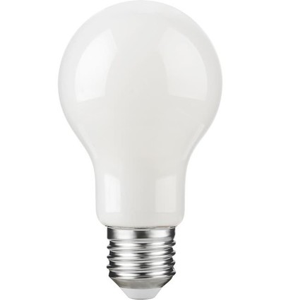 E27 4,9W dimbar LED-lampa - A60, filament, opalglas, 2700K, 600lm