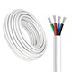 100m RGB-kabel, vit rund - 4x0,35mm², 12V-24V för LED-strip